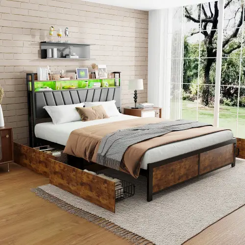 Łóżko-loft-metalowe-tapicerowane-Dąb-wędzony6.jpg.webp