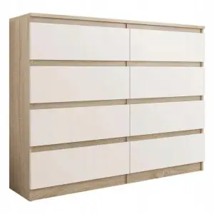 Komoda 120cm 8 Szuflad SONOMA Biały