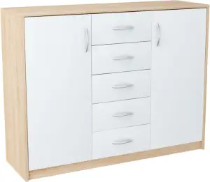 Komoda JULIA K019 K12D5S SONOMA BIAŁY