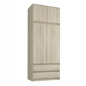 Szafa garderoba 2 Drzwiowa 90cm + Nadstawką Sonoma