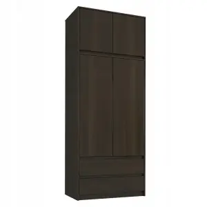Szafa garderoba 2 Drzwiowa 90cm + Nadstawką Wenge
