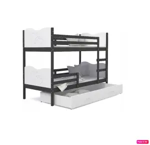 Łóżko piętrowe MIA 190x80 2 osobowe – SZARY