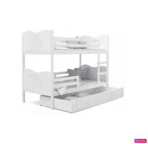 Łóżko piętrowe MIA 160x80 2 osobowe – BIAŁY  