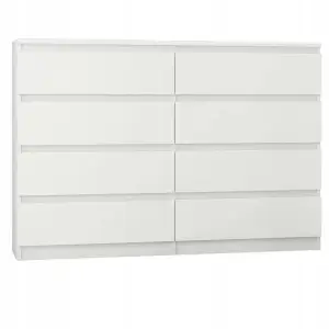 Komoda Biała 120cm 8 Szuflad
