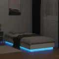 Łóżko_Mlodziezowe_90x200_biale_czarne_szare_Dab_z_ledami