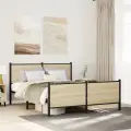 Łóżko_metalowe_mlodziezowe_malzenskie_loft_140x200_dab_Sonoma_Wotan_wedzony