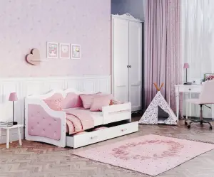 Łóżko tapicerowane 160x80 szuflada + materac LILI