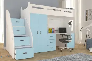 Łóżko piętrowe 200x80 materac + biurko ZUZA PLUS