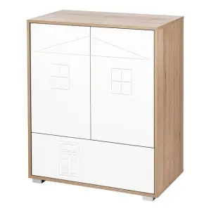 Komoda z przewijakiem LittleSky IDA 80x45x96 buk-biel