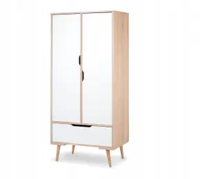 Szafa 2-segmentowa 80x52x180 cm LITTLESKY Sofie Biała Buk