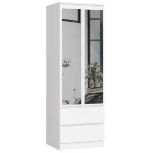 Szafa z lustrem 60 cm 2 drzwi 2 szuflady + nadstawka